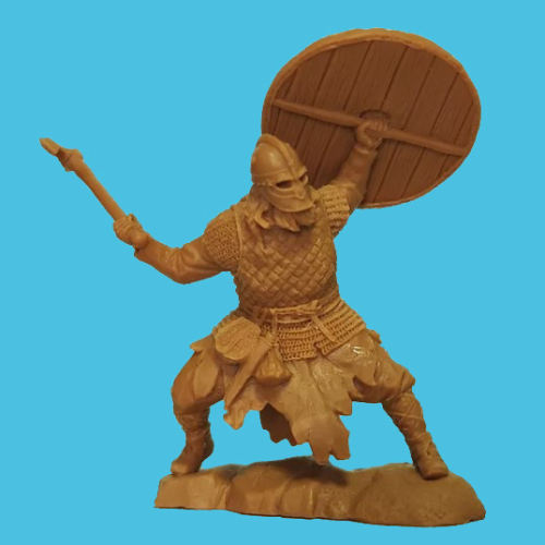 03. Viking avec hache et bouclier brandis.